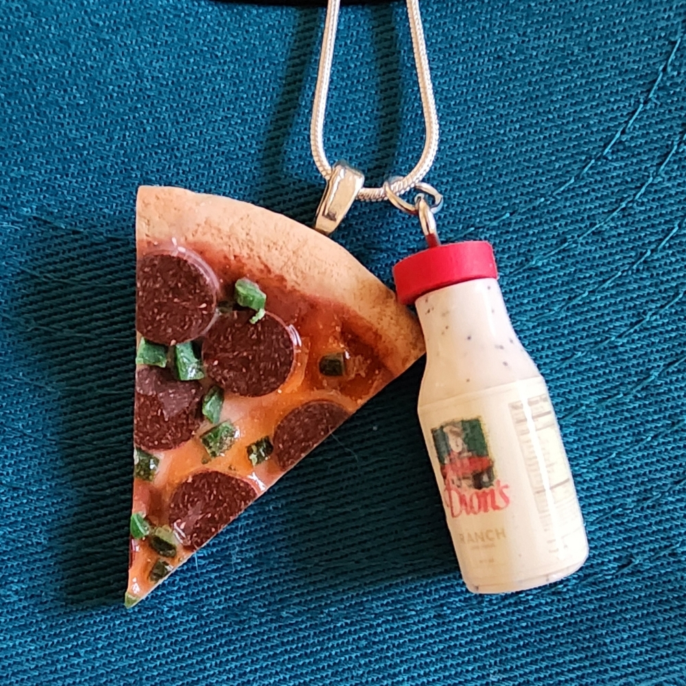 Dion's Pizza Necklace And Stickers
